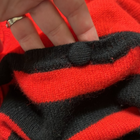 Vintage Preppy Evan Picone Red Black Lamb'swool Angora Blend Cardigan Sz M EUC - Picture 9 of 13